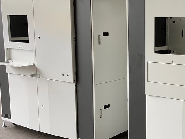 White modular equipment cabinets