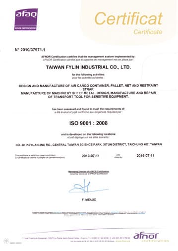 ISO 9001:2008 certificate